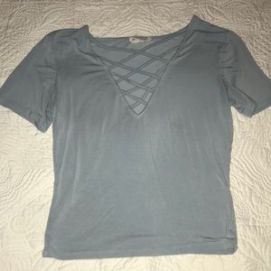 Baby blue crop top